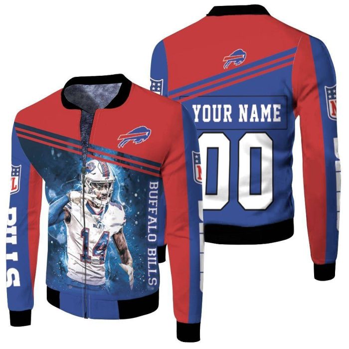 14 Stefon Diggs 14 Buffalo Bills Great Player 2020 NFL Season Personalized Fleece Bomber Jacket