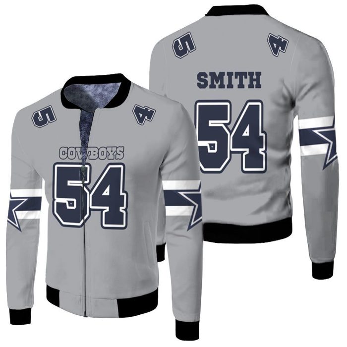 54 Jaylon Smith Cowboys Inspired Style Fleece Bomber Jacket