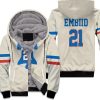 76Ers Joel Embiid 2020-21 Earned Edition Cream Inspired Unisex Fleece Hoodie