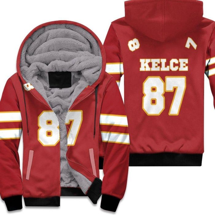 87 Travis Kelce Kannas City Inspired Style Unisex Fleece Hoodie