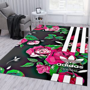Adidas Flower Fashion Brand Rug Bedroom Rug Home Decor Floor Decor R0438