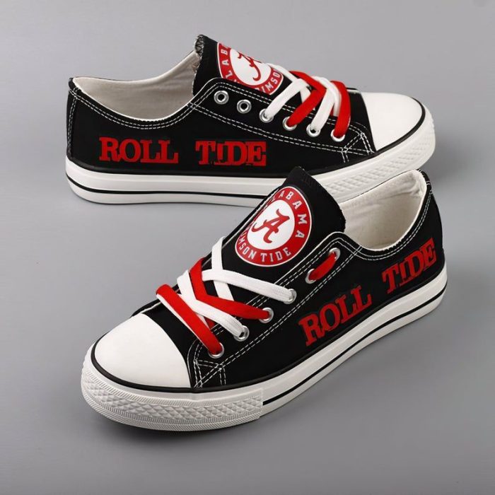 Alabama Crimson Tide NFL Football 3 Gift For Fans Low Top Custom Canvas Shoes