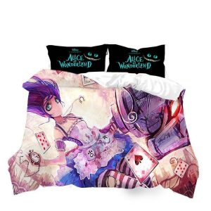 Alice in Wonderland #1 Duvet Cover Pillowcase Bedding Set Home Bedroom Decor BS0831