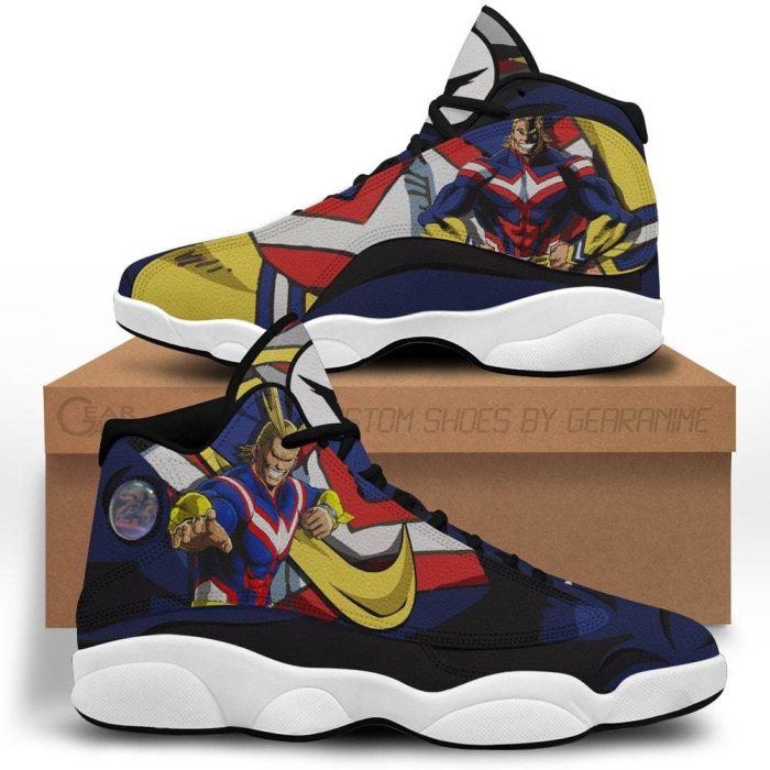 All Might Hero Shoes My Hero Academia Anime Jordan 13 Sneakers