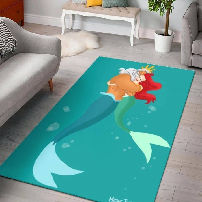 Ariel Disney Princess Characters Living Room Cartoon Floor Carpet Rectangle Rug