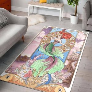 Ariel Disney Princess Characters Living Room Cartoon Floor Carpet Rectangle Rug