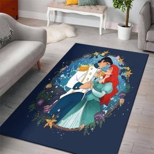 Ariel Disney Princess Characters Living Room Cartoon Floor Carpet Rectangle Rug