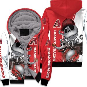 Arizona Diamondbacks Jack Skellington And Zero Unisex Fleece Hoodie