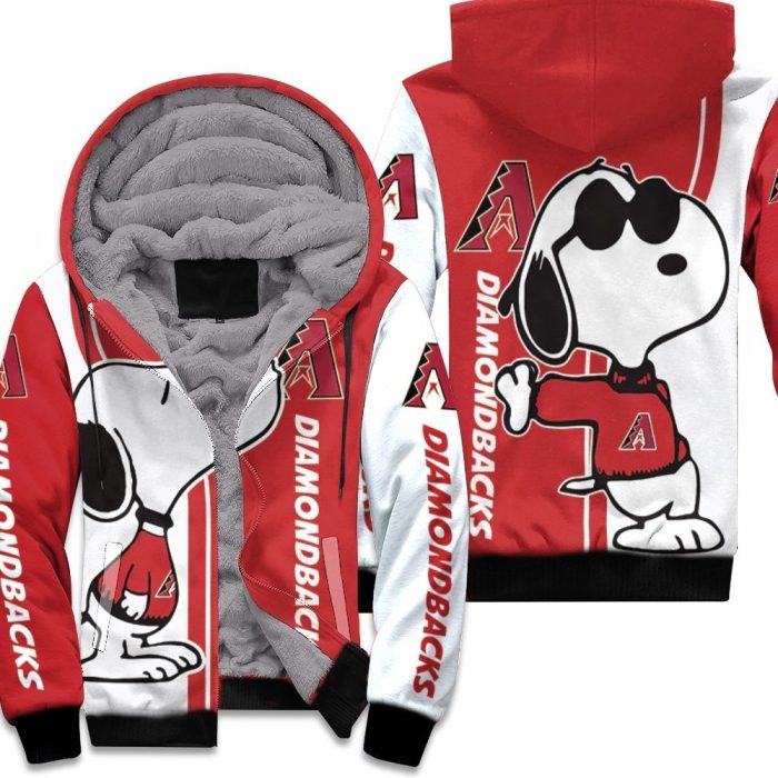 Arizona Diamondbacks Snoopy Lover 3D Printed Unisex Fleece Hoodie