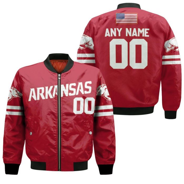 Arkansas Razorbacks Razorbacks College Red Baseball 3D Designed Allover Cutstom Gift For Arkansas Fans Bomber Jacket