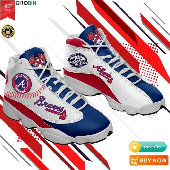 Atlanta Braves Sneakers Baseball Team Sneakers Jordan 13 Shoes