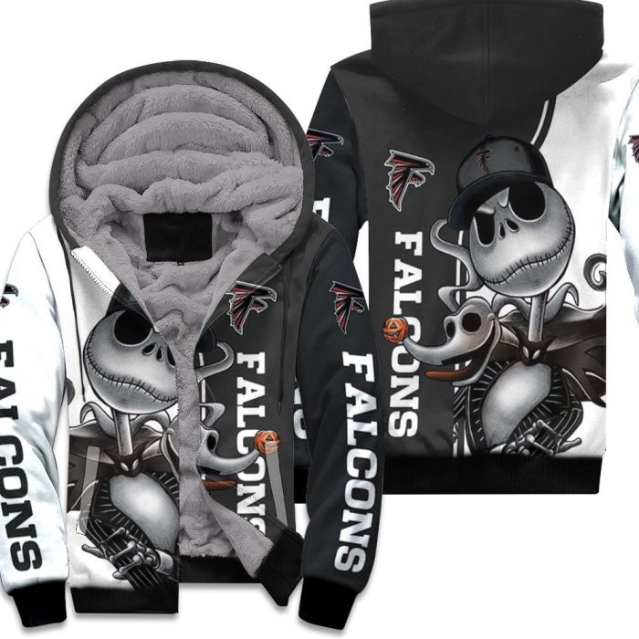 Atlanta Falcons Jack Skellington And Zero Unisex Fleece Hoodie