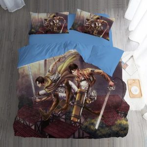 Attack on Titan #3 Duvet Cover Pillowcase Bedding Set Home Bedroom Decor