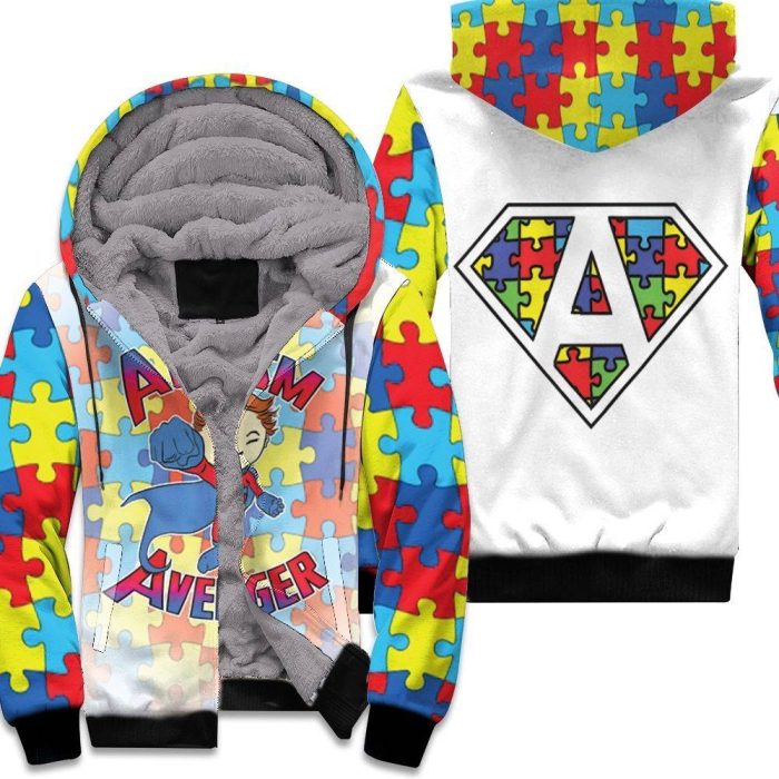 Autism Avenger - Autism Support Superhero Unisex Fleece Hoodie