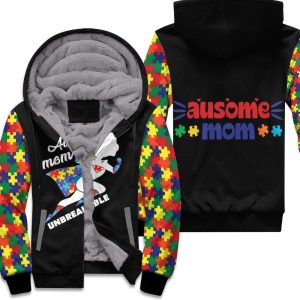 Autism Mom Unbreakable Superhero Autism Support Day Unisex Fleece Hoodie