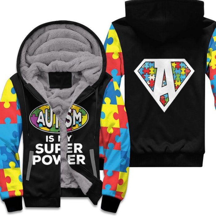 Autism Support Superhero Unisex Fleece Hoodie