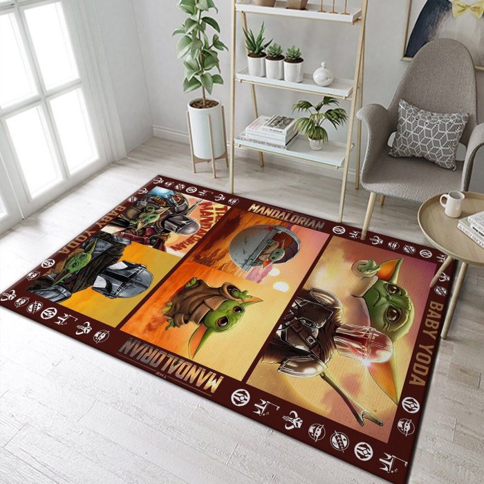 Baby Yoda Cute The Mandalorian Area Rug Floor Decor