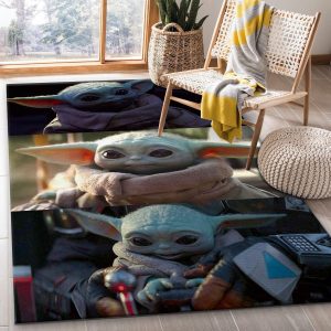 Baby Yoda The Mandalorian Star Wars Movies Area Rugs Living Room Carpet Area Rug Rugs For Living Room Rug Home Decor