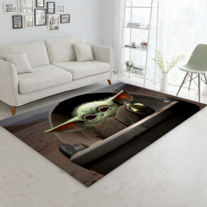 Baby Yoda Ver9 Area Rug For Christmas Bedroom Rug Family