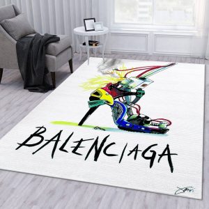 Balenciaga Area Rug For Christmas Fashion Brand Rug Bedroom Rug Family