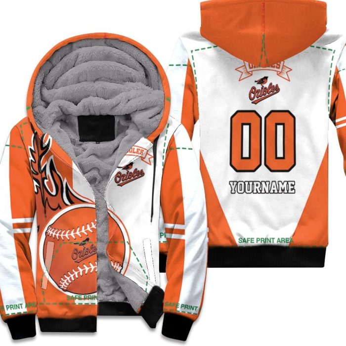 Baltimore Orioles 3D Personalized Unisex Fleece Hoodie