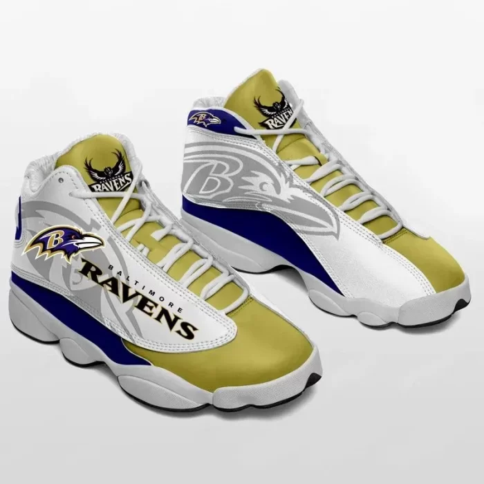 Baltimore Ravens Air Jordan 13 Custom Sneakers Football Team Sneakers