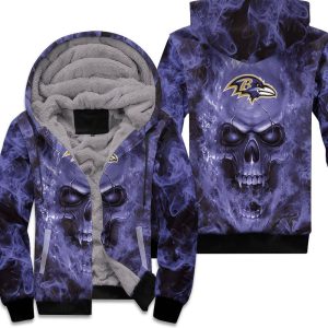 Baltimore Ravens Nfl Fans Skull Unisex Fleece Hoodie