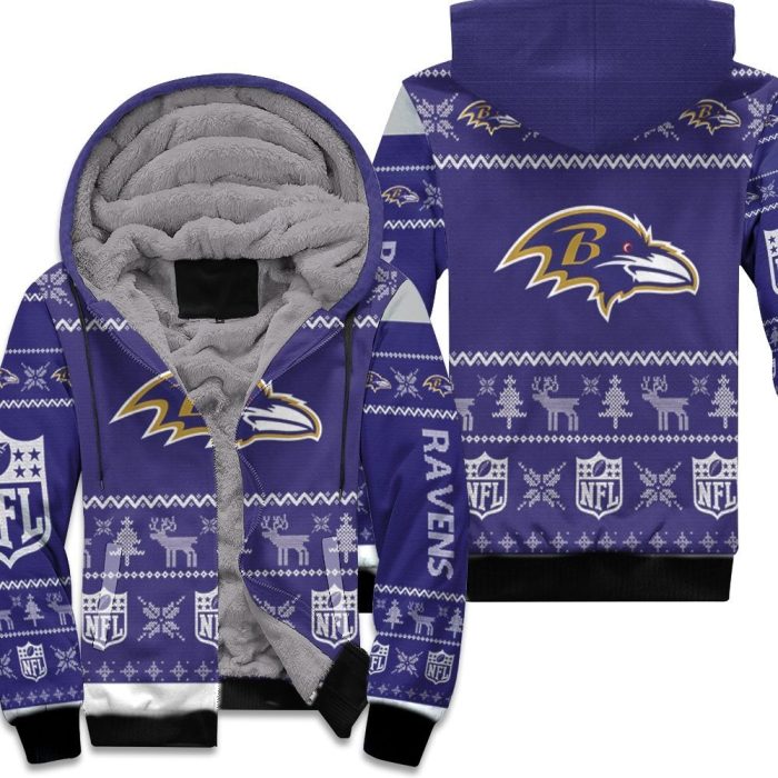 Baltimore Ravens Nfl Ugly Sweatshirt Christmas 3D Unisex Fleece Hoodie