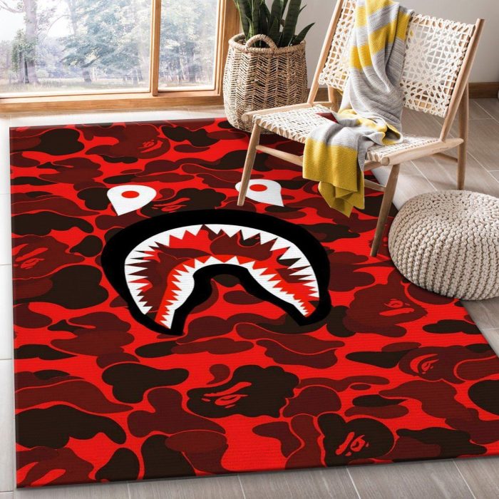 Bape Area Rug For Christmas Fashion Brand Rug Living Room Rug Home Decor Floor Decor