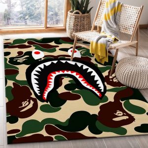 Bape Shark Rectangle Rug Bedroom Rug Us Decor