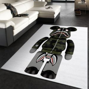 Bearbrick Bape Shark Camo Area Rugs Bedroom Rug Us Decor