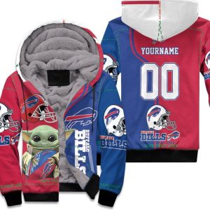 Buffalo Bills Baby Yoda The Mandalorian Personalized Unisex Fleece Hoodie