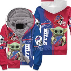 Buffalo Bills Baby Yoda The Mandalorian Unisex Fleece Hoodie