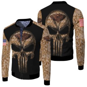 Camouflage Skull New Orleans Pelicans American Flag Fleece Bomber Jacket FBJ0765