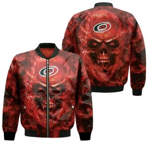 Carolina Hurricanes MLB Fans Skull Bomber Jacket