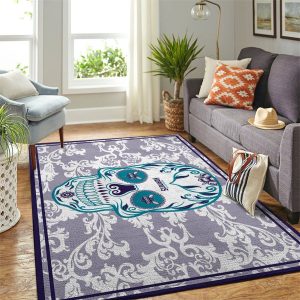 Charlotte Hornets Nba Team Logo Skull Flower Style Nice Gift Home Decor Rectangle Area Rug