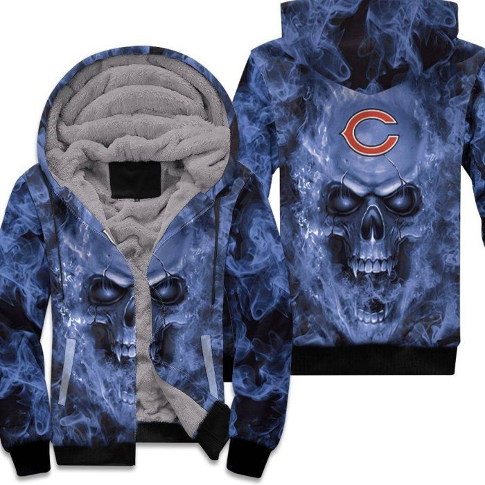 Chicago Bears Nfl Fans Skull Unisex Fleece Hoodie