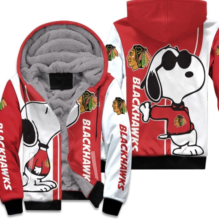 Chicago Blackhawks Snoopy Lover 3D Printed Unisex Fleece Hoodie