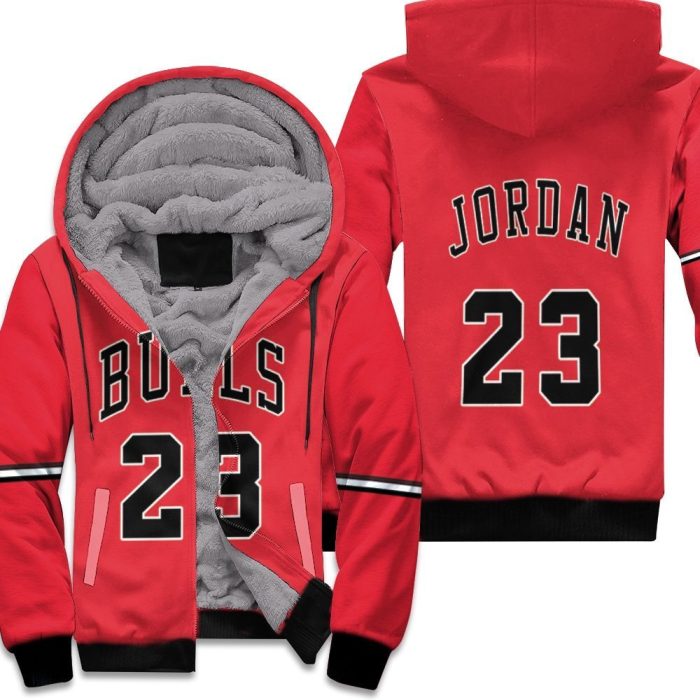 Chicago Bulls Michael Jordan 23 Nba Throwback Red Inspired Unisex Fleece Hoodie