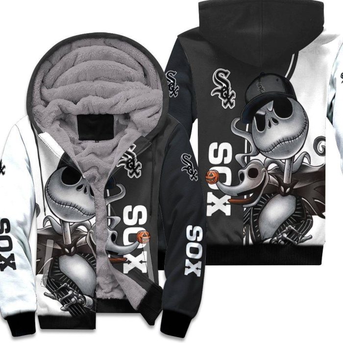 Chicago White Sox Jack Skellington And Zero Unisex Fleece Hoodie