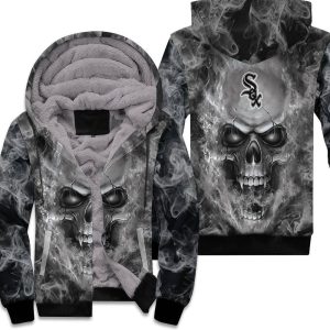 Chicago White Sox Mlb Fans Skull Unisex Fleece Hoodie