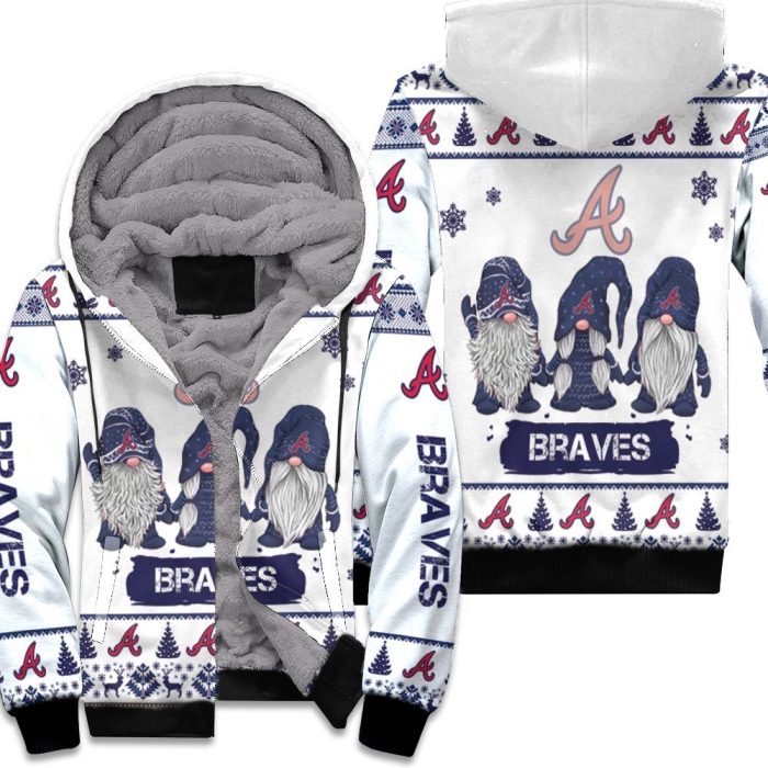 Christmas Gnomes Atlanta Braves Ugly Sweatshirt Christmas 3D Unisex Fleece Hoodie