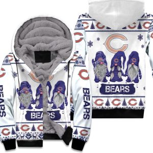 Christmas Gnomes Chicago Bears Ugly Sweatshirt Christmas 3D Unisex Fleece Hoodie