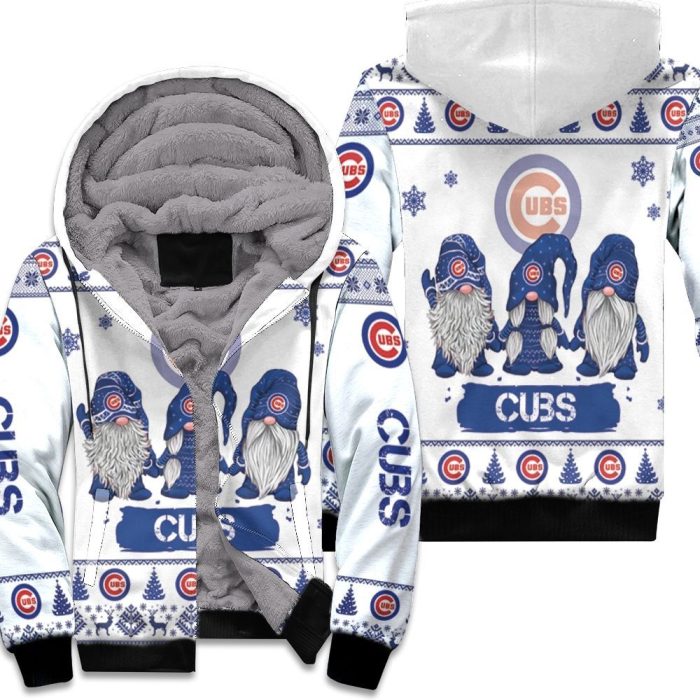 Christmas Gnomes Chicago Cubs Ugly Sweatshirt Christmas 3D Unisex Fleece Hoodie