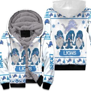 Christmas Gnomes Detroit Lions Ugly Sweatshirt Christmas 3D Unisex Fleece Hoodie