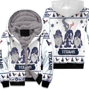 Christmas Gnomes Houston Texans Ugly Sweatshirt Christmas 3D Unisex Fleece Hoodie