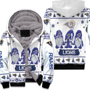 Christmas Gnomes Los Angeles Rams Ugly Sweatshirt Christmas 3D Unisex Fleece Hoodie