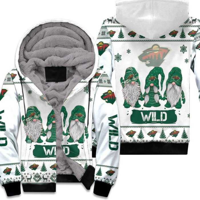 Christmas Gnomes Minnesota Wild Ugly Sweatshirt Christmas 3D Unisex Fleece Hoodie