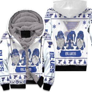 Christmas Gnomes St. Louis Blues Ugly Sweatshirt Christmas 3D Unisex Fleece Hoodie