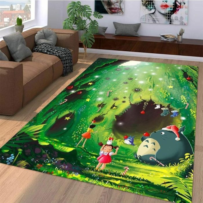 Christmas Totoro Area Rug - Home Decor - Bedroom Living Room Decor